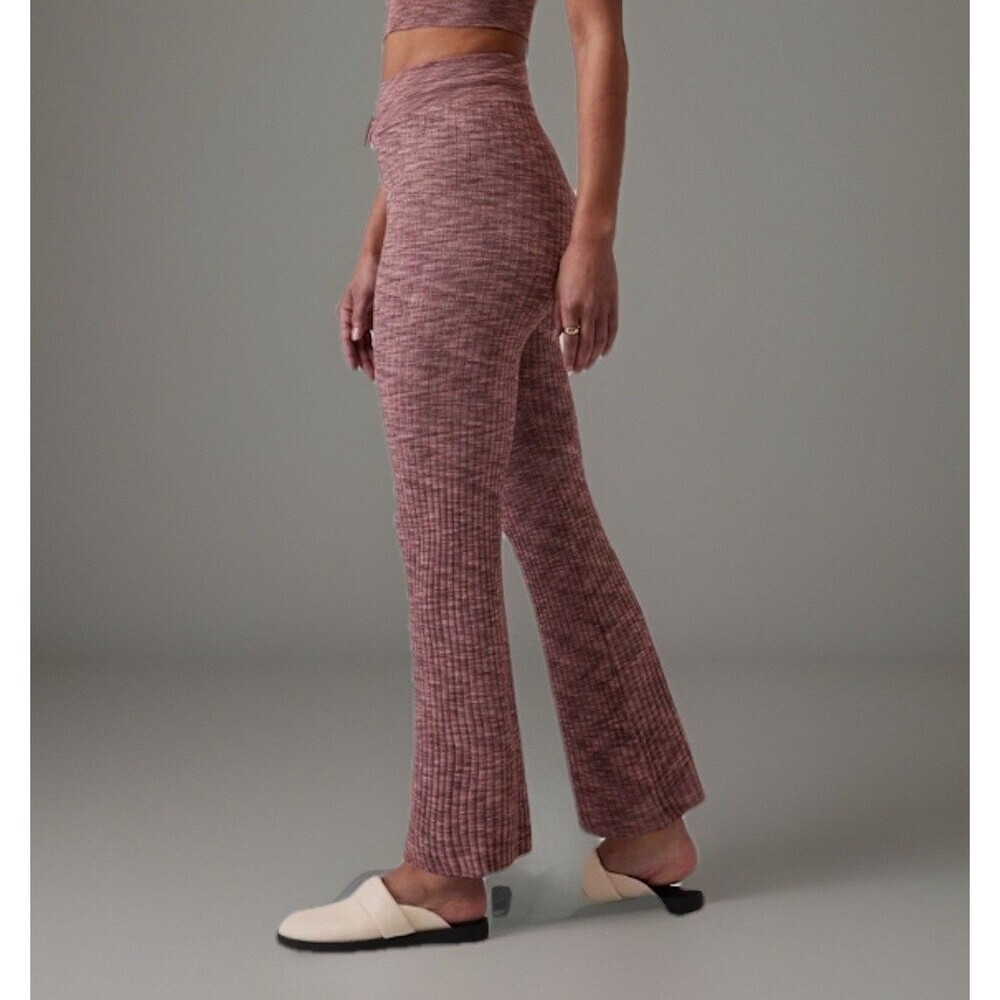 Athleta Revolve Pants In Tawny Rose Ribbed Yoga Stretch Travel Women’s XL.